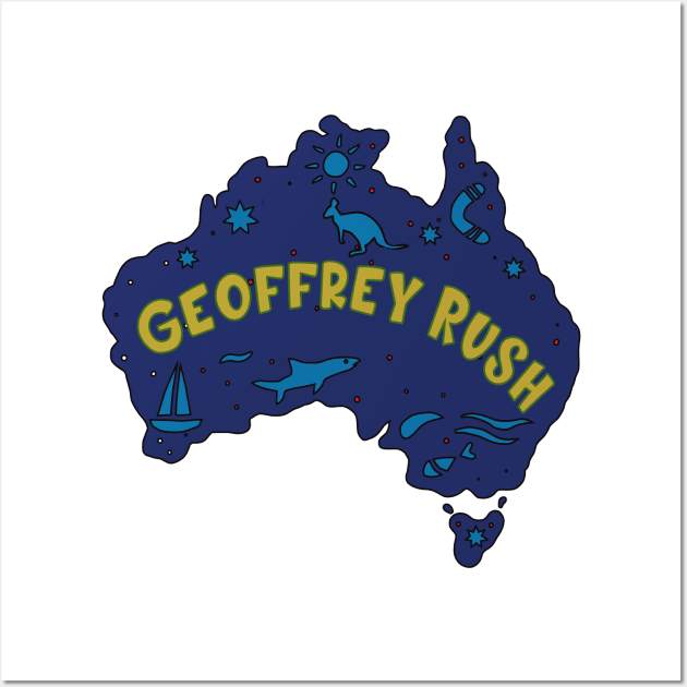 AUSSIE MAP GEOFFREY RUSH Wall Art by elsa-HD